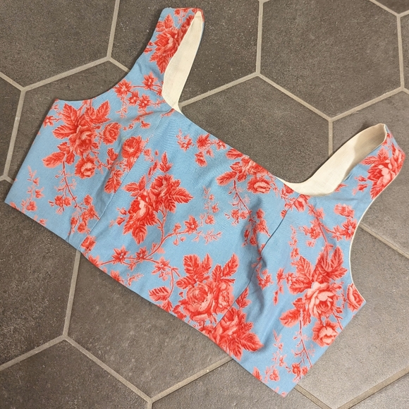 CROPPED TOP made from a vintage tablecloth S - Picture 5 of 10